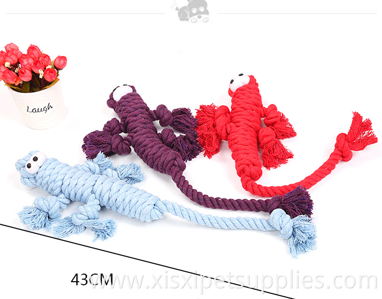 factory directly sell lizard shape rope dog dental toy ready to ship pet toy